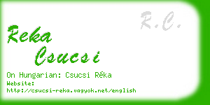 reka csucsi business card